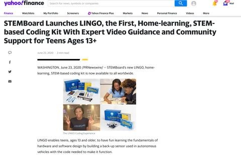 Yahoo! Finance: STEMBoard Launches LINGO, the First, Home-learning, ST ...