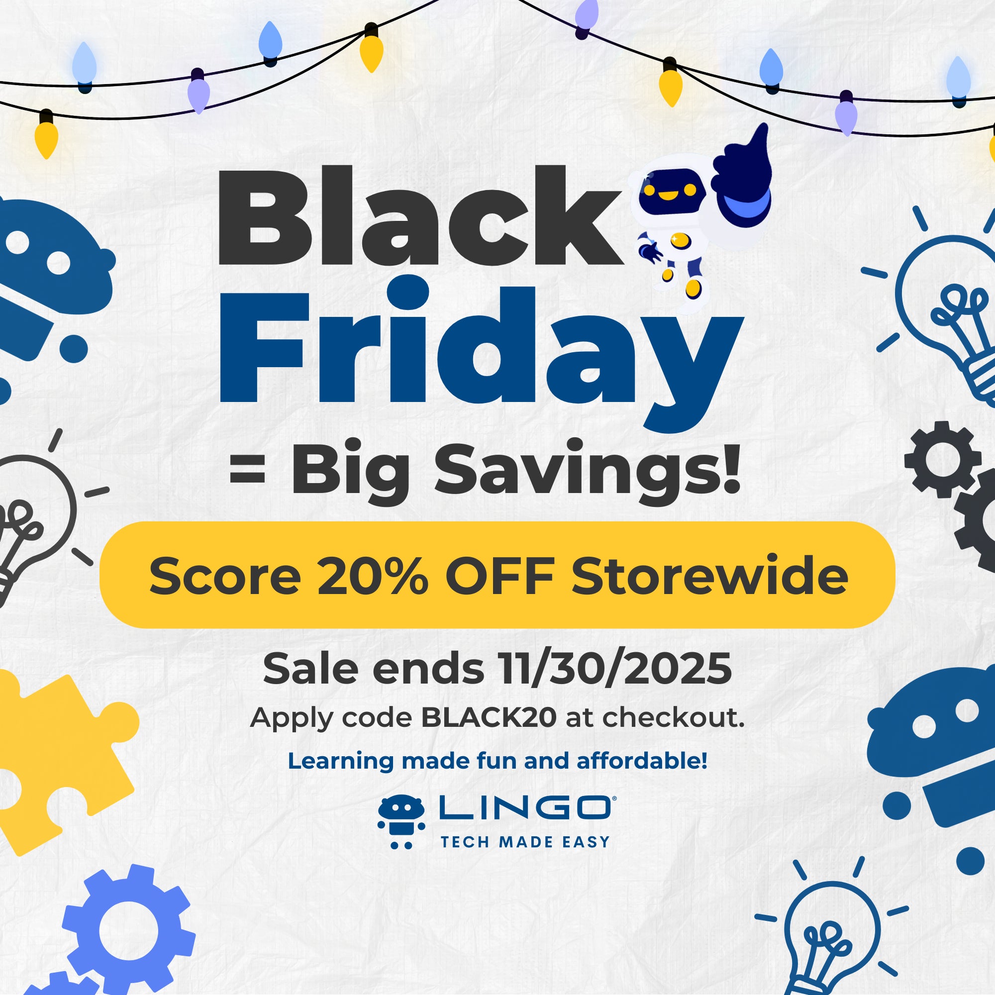 Black Friday: Score 20% OFF storewide with code BLACK20